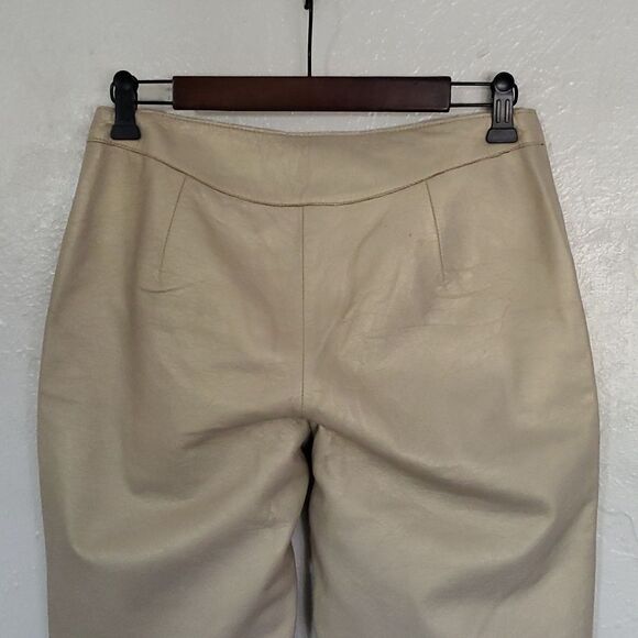 Vintage Express Gold Leather Boot Cut or Straight Leg Pants Size 6 - Picture 6 of 12